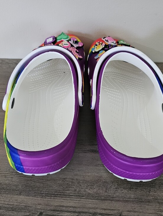 CROCS Classic Red Rainbow Stripes Colorful Charms Men 11  Clog Y2k Festive main image 5